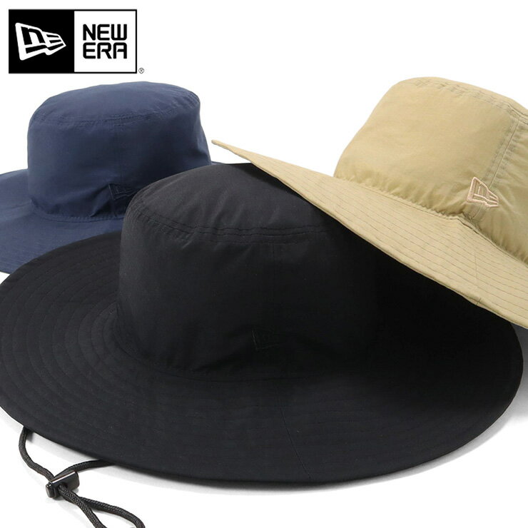 ニューエラ アドベンチャーハット NEW ERA HAT サファリ バケハ メンズ レディース 帽子 無地 シンプル ベーシック ナイロン 黒 ベージュ ナイロン ブランド 深め おしゃれ かっこいい 人気 春 夏 秋 冬 オールシーズン ニューエラー 大きい 小さい サイズ 正規品