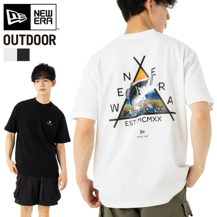 楽天ONSPOTZニューエラ アウトドア Tシャツ 半袖 NEW ERA OUTDOOR クルーネック コラボ 吉田兄弟 グッズ 黒 白 綿 コットン メンズ レディース ブランド おしゃれ かっこいい 人気 オーバーサイズ 季節 春 夏 ニューエラー 正規品 大きい 小さい サイズ ユニセックス 男女兼用