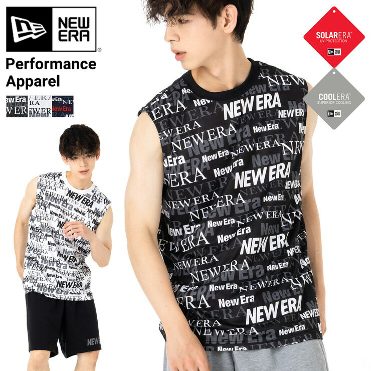 【クーポン利用で5%OFF】11月30日限定!ニューエラ タンクトップ NEW ERA クルーネック パフォーマンスアパレル スポーツウェア 黒 白 メンズ レ...
