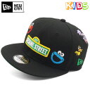 ニューエラ キャップ キッズ 子供 帽子 NEW ERA CAP KIDS YOUTH 9FIFTY ベースボールキャップ コラボ セサミストリート グッズ 黒...