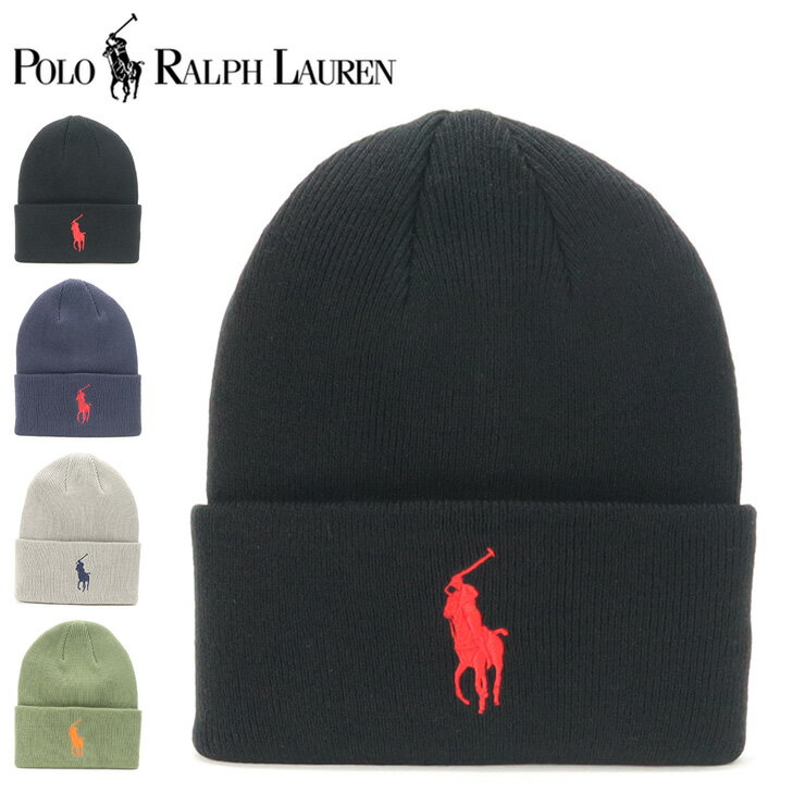 ポロ ラルフローレン POLO RALPH LAUREN 帽子 ニット帽 ビッグ ポニー BIG PONY CUFF HAT ワンポイント ポニー ロゴ 折り返しブ ニットキャップ シンプル フリー 伸縮 秋冬 メンズ レディース