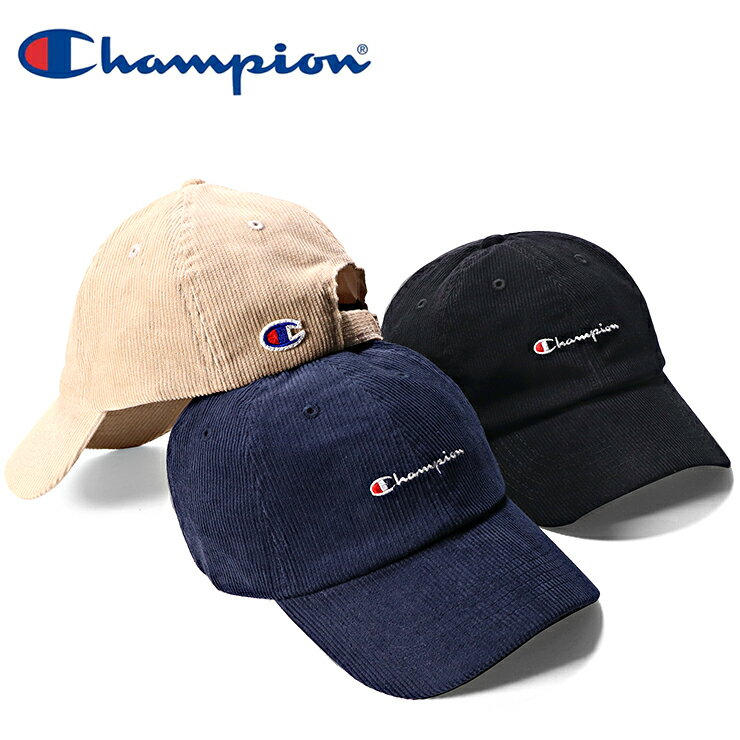 チャンピオン キャップ サイズ調整 CORDUROY CHAMPION おしゃれ ブランド champion コーデュロイ ローキャップ ロウキャップ ロー ロウ 秋冬 春 秋 冬 メンズ レディース メンズキャップ レディースキャップ ブラック ベージュ ネイビー 黒 紺