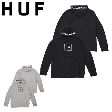 ハフ パーカー BOX LOGO P/O HUF ぼうし おしゃれ ストリート ブランド huf フーディ フーディー プルオーバー プルオーバーフーディー フード スウェット スエット トレーナー 秋冬 秋 冬 黒 ブラック グレー ヘザー