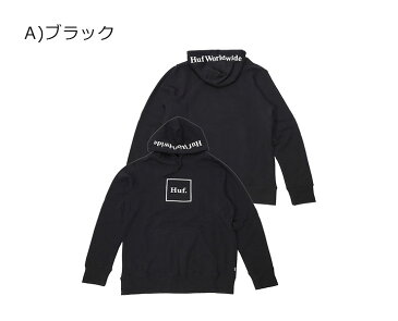 ハフ パーカー BOX LOGO P/O HUF ぼうし おしゃれ ストリート ブランド huf フーディ フーディー プルオーバー プルオーバーフーディー フード スウェット スエット トレーナー 秋冬 秋 冬 黒 ブラック グレー ヘザー