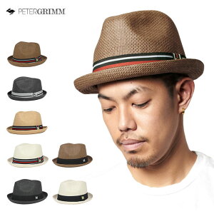 麦わら帽子 ピーターグリム ストローハット 中折れ ハット デップ PETER GRIMM STRAW HAT DEPP 帽子 メンズ レディース || 春 夏 白 ブランド 春夏 黒 リボン 麦わら 中折れハット ぼうし 大きい 大きいサイズ 中折れ帽 ブランド