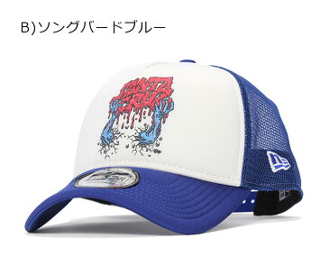 ニューエラ サンタクルーズ コラボ メッシュキャップ 9FORTY Aフレーム ロゴ NEW ERA SANTA CRUZ newera 帽子 ホワイト ブラック ブルー オレンジ 白 黒 青 ニューエラキャップ メンズ帽子 レディース帽子 ぼうし ブランド メンズキャップ レディースキャップ コラボキャップ