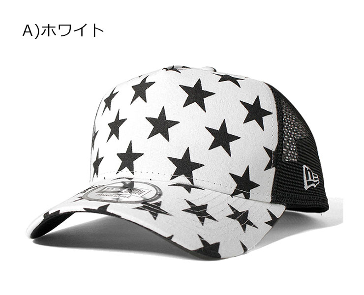 ニューエラ メッシュキャップ 9FORTY Aフレーム スター リネン ホワイト NEW ERA