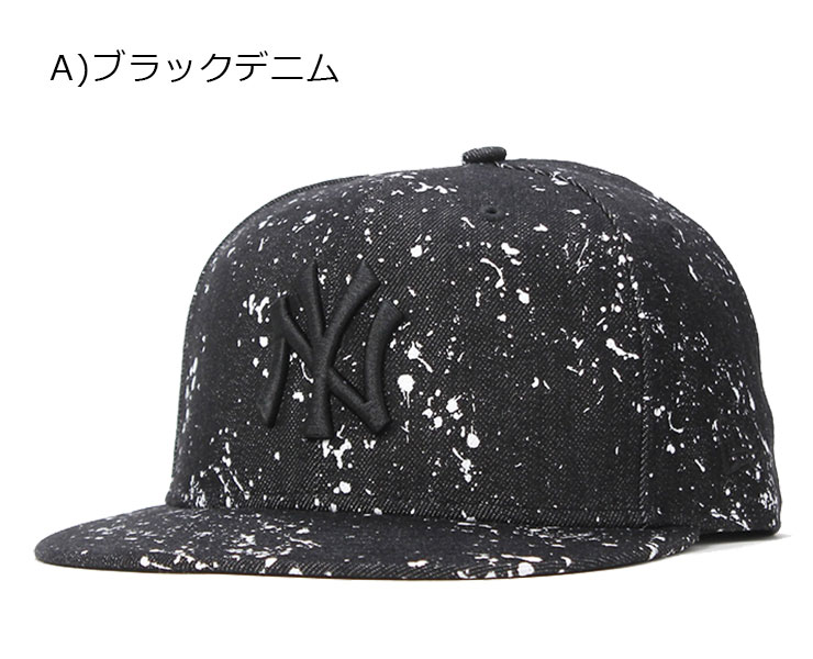 ニューエラ キャップ 59FIFTY スプラッシュペイント MLB ニューヨークヤンキース ブラックデニム NEW ERA