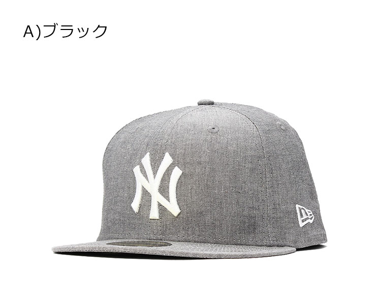 ニューエラ キャップ 59FIFTY シャンブレー MLB ニューヨークヤンキース ブラック NEW ERA