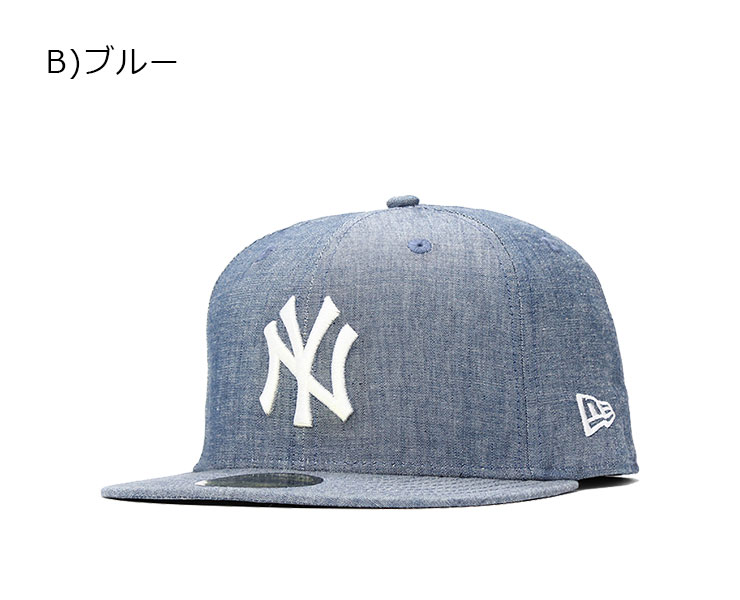 ニューエラ キャップ 59FIFTY シャンブレー MLB ニューヨークヤンキース ブルー NEW ERA