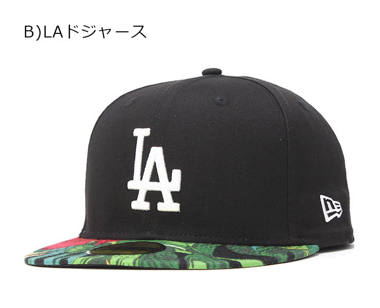 ニューエラ キャップ 59FIFTY ボタニカル MLB ロサンゼルス ドジャース ブラック NEW ERA