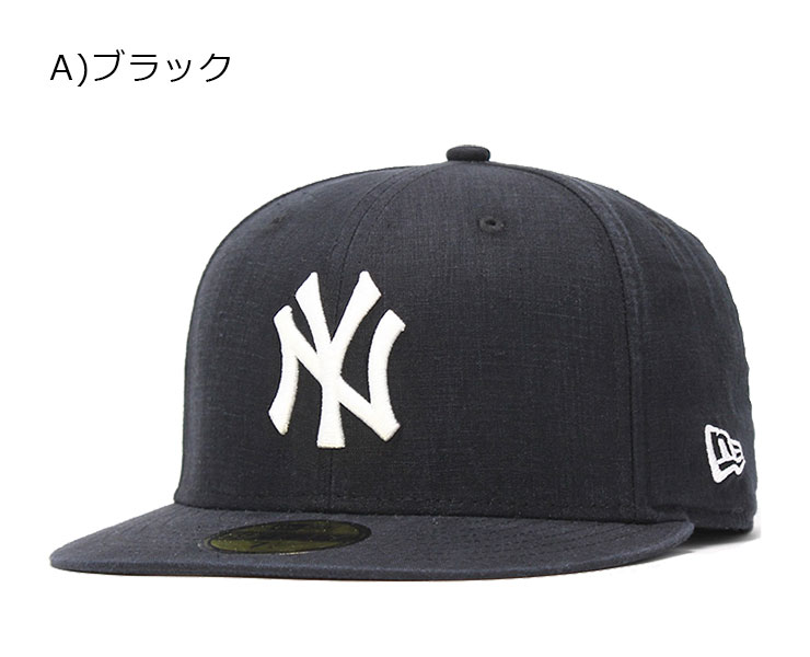 ニューエラ キャップ 59FIFTY リネン シャンブレー MLB ニューヨークヤンキース ブラック NEW ERA