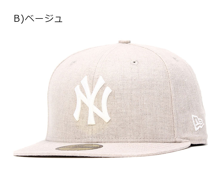 ニューエラ キャップ 59FIFTY リネン シャンブレー MLB ニューヨークヤンキース ベージュ NEW ERA
