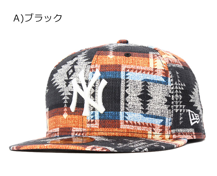 ニューエラ キャップ 59FIFTY NATIVE PATTERN MLB ニューヨークヤンキース ブラック NEW ERA