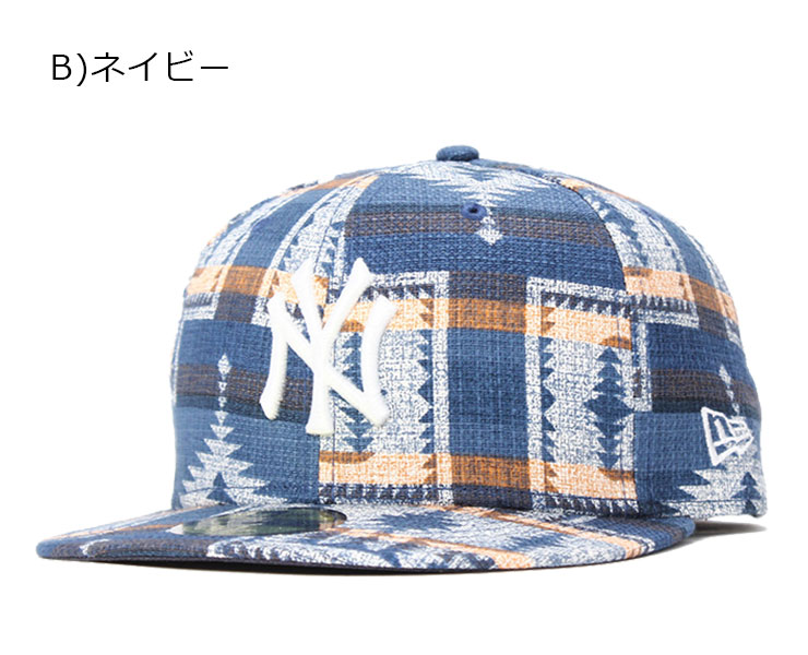 ニューエラ キャップ 59FIFTY NATIVE PATTERN MLB ニューヨークヤンキース ネイビー NEW ERA