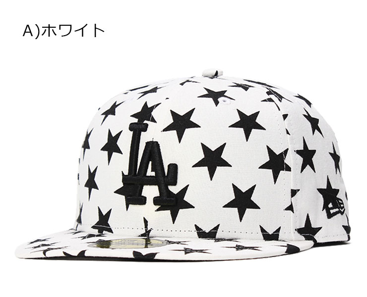 ニューエラ キャップ 59FIFTY スター リネン MLB ロサンゼルス ドジャース ホワイト NEW ERA