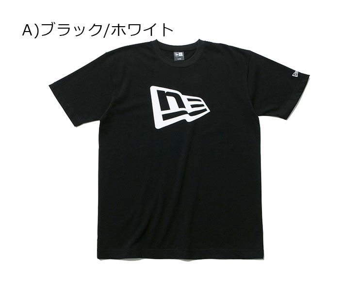 ニューエラ Tシャツ フラッグロゴ ブラック/ホワイト NEW ERA