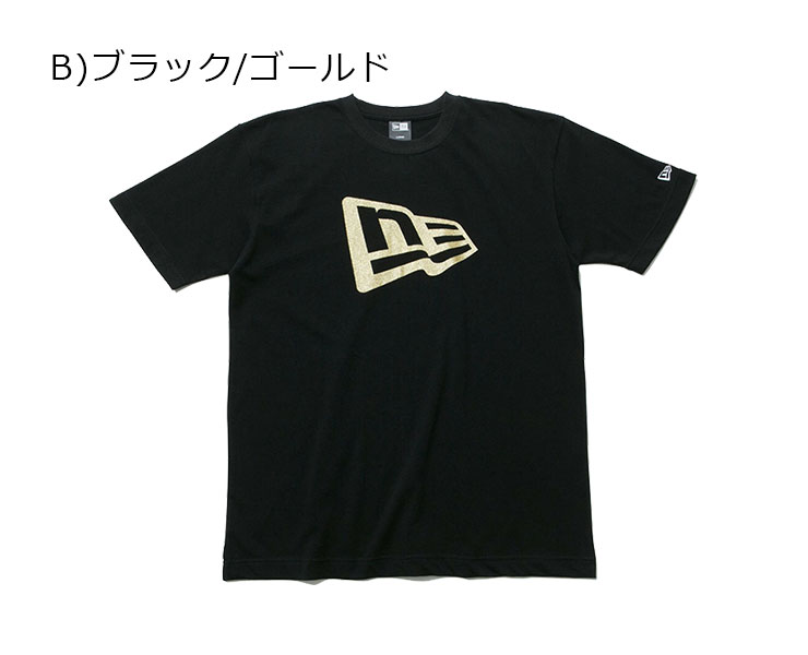 ニューエラ Tシャツ フラッグロゴ ブラック/ゴールド NEW ERA