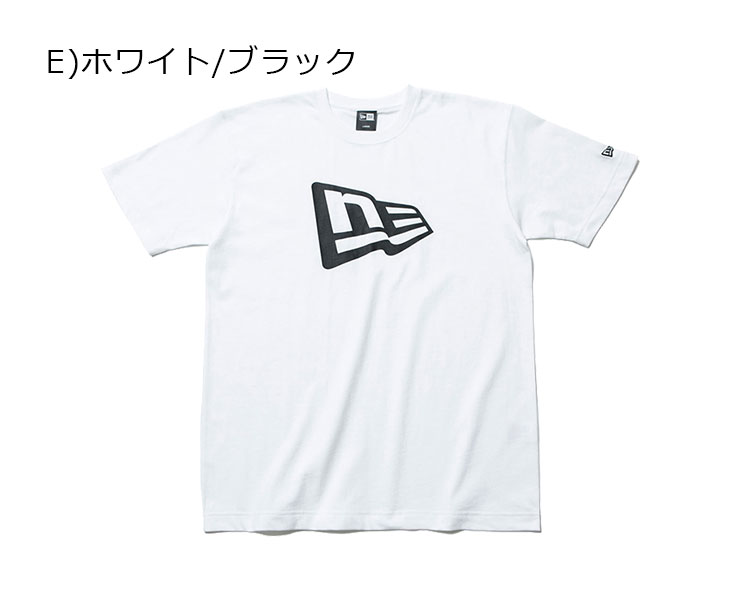 ニューエラ Tシャツ フラッグロゴ ホワイト/ブラック NEW ERA