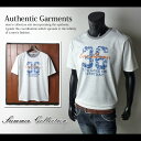【送料無料】メンズ Tシャツ 半袖 Authentic Garments ロゴグラフィックデザイン クルーネック【メール便対応】