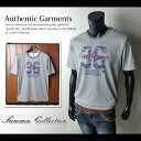 【送料無料】メンズ Tシャツ 半袖 Authentic Garments ロゴグラフィックデザイン クルーネック【メール便対応】