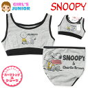 【送料無料】女児 ジュニア ハーフトップ ショーツ 上下ペア SNOOPY/スヌーピー 胸元二重 綿混 肌着 下着 インナー 子供 女の子 140cm 150c...