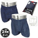 【送料無料】2枚組セット 紳士 メンズ トランクス 綿100% 抗菌防臭 前開きボタン サイドスリット 先染プリント柄 アンダーウェア 下着 M L LL yg...
