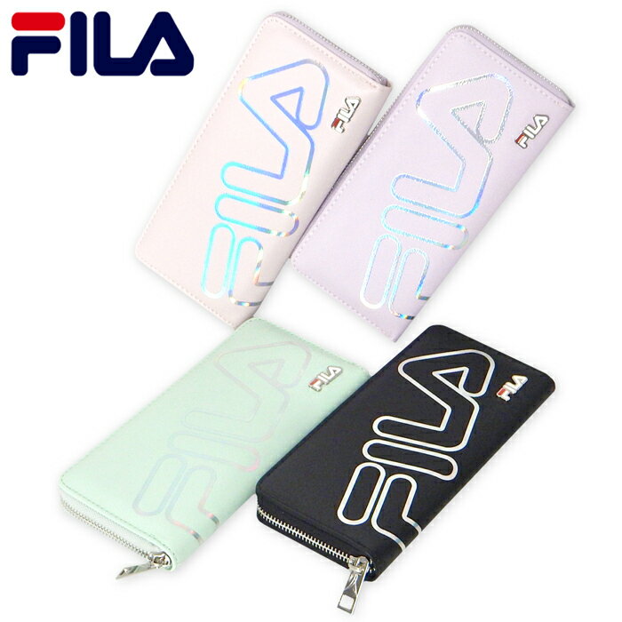 女士錢包 - 【送料無料】女児 子供 婦人 レディース 長財布 ウォレット FILA/フィラ ラウンドファスナー 箔プリント メタル装飾 yg-2319【メール便対応】