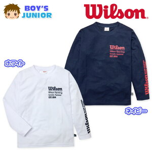 子供服 男の子 Tシャツ 長袖 Wilson ウイルソン 吸汗速乾 メッシュ ロゴプリント 男児 ジュニア 140cm 150cm 160cm メール便OK