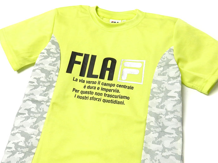 【送料無料】男児 ジュニア 吸汗速乾 半袖 Tシャツ FILA/フィラ 通気性 デジタル風...