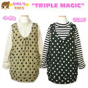 【女児キッズ】【アンサンブル】TRIPLE MAGIC ドット柄ジャンスカ×Tシャツアンサンブル【100cm】【110cm】【120cm】【130cm】