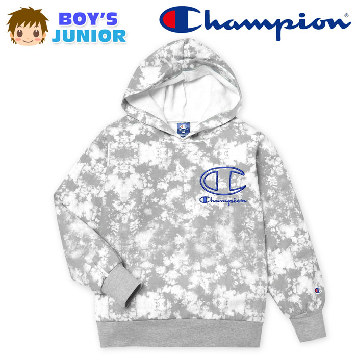 Rakuten - 【送料無料】男児 ジュニア 裏起毛 長袖 スウェット プルパーカー Champion/チャンピオン あったか素材 保温性 子供服 男の子 140cm 150cm 160cm td-0536a-gy【メール便対応】