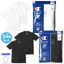 【送料無料】2枚組セット 男児 キッズ ジュニア 半袖 Tシャツ Champion/チャンピオン 綿100% 型崩れしにくい タグレス アンダーウェア 子供 1...