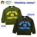 【送料無料】【男児ベビー】【トレーナー】Donkey Jossy/ドンキージョシー ワッペン装飾付き 裏毛ラグラントレーナー【90cm】【95cm】【メール便対応】