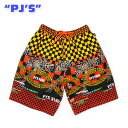 【送料無料】【男児ジュニア】【水着】【PJ'S】ブロックチェック柄ロゴプリントサーフパンツ【メール便対応】