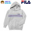 【送料無料】男児 ジュニア ミニ裏毛 長袖 スウェット パーカー FILA/フィラ ライン ロゴプリント 薄手 子供服 男の子 140cm 150cm 160cm td-0356a-gy【メール便対応】