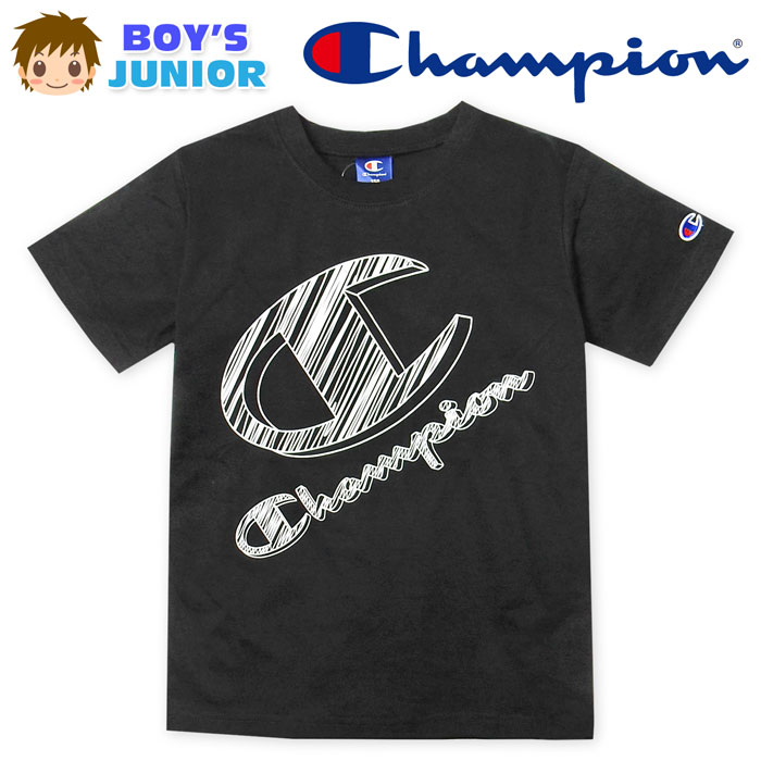 コメント 型くずれしにくい天竺素材が着心地 さわやか快適なChampion半袖Tシャ ツ☆手描き風ロゴプリントがクール でお洒落なデザイン♪夏のスポーツ シーン、通学など、快適に活躍しま す。 特長 ・Champion(チャンピオン) ・半袖Tシャツ　・天竺素材　・綿混 ・ロゴプリント　・刺繍　・襟リブ ・スポーツ/トレーニング/運動/ 　部活/学校/通学/スポーツブランド 素　材 ・(本体)ポリエステル65％ 綿35％ ・(リブ部分)ポリエステル62％ 　　　　　　綿33％ ポリウレタン5％ 対　象 ・子供用　・男の子 サイズ /サイズ/身丈/身幅/肩幅/袖丈/ 【140cm】/53/38/32/15cm/ 【150cm】/57/40/34/16cm/ 【160cm】/62/43/37/17cm/ （単位：cm） 商品を実際に採寸した平均値です。 個体によっての若干の誤差はご了承ください。 商品番号 td-0659_CK-XS332_4313【G01】