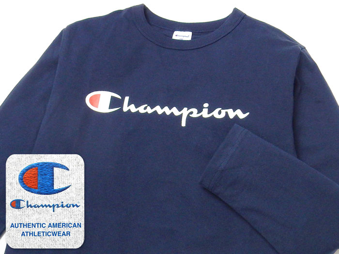 【送料無料】男児 ジュニア 本体綿100％ 長袖 Tシャツ Champion/チャンピオン プリ...