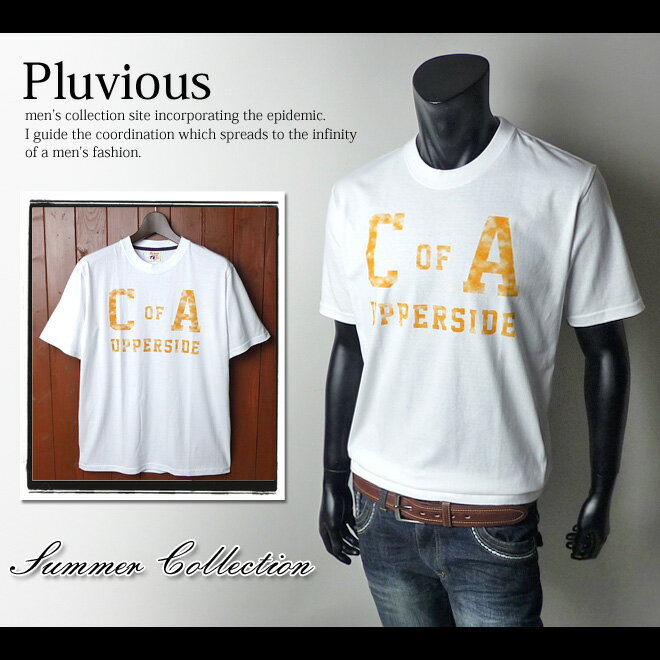 Rakuten - 【送料無料】メンズ Tシャツ 半袖 PLUVIOUS アメカジグラフィックデザイン クルーネック 綿100％【メール便対応】
