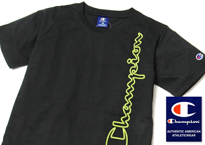 【送料無料】男児 ジュニア 吸水速乾 半袖 Tシャツ Champion/チャンピオン ステッ...