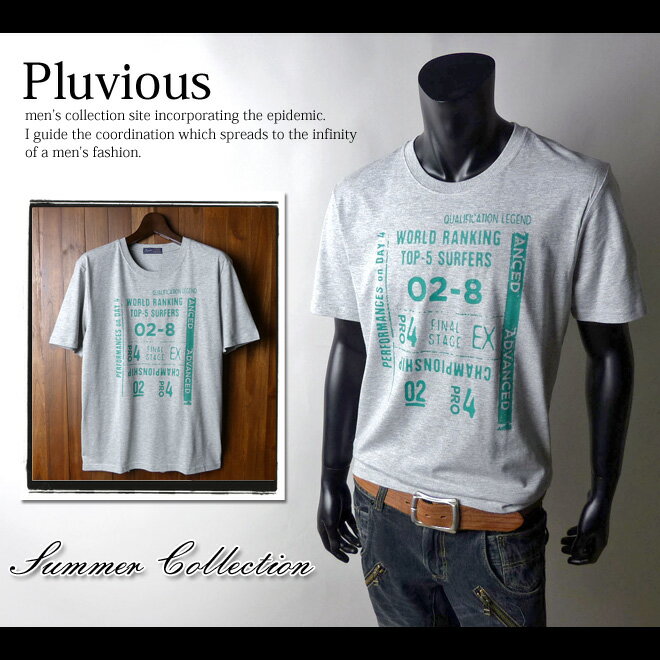 Rakuten - 【送料無料】メンズ Tシャツ 半袖 ロゴプリント かすれプリント クルーネック【メール便対応】