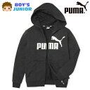 【送料無料】男児 ジュニア 裏毛 フルジップ パーカー ジャケット PUMA/プーマ アウター フーデッド ビッグロゴ 子供服 男の子 140cm 150cm 160cm td-0198b-bk【メール便対応】