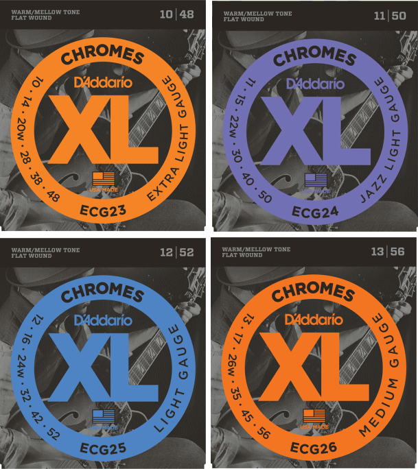 D'Addarioダダリオ/エレクトリックギター弦　XL Chromes Flat Wound ECG