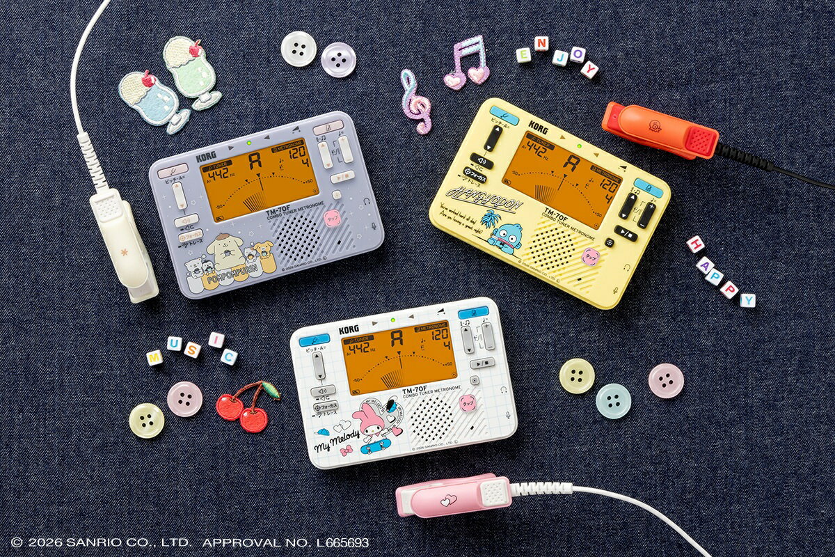 乐天商城 - コルグ/チューナーメトロノーム＆マイクセット ポムポムプリン【TM-70C SPN】マイメロディ【TM-70C SMM】ハンギョドン【TM-70C SHG】KORG クロマチックチューナー 電子メトロノーム デジタルメトロノーム コンタクトマイク レターパックプラス送料込み！