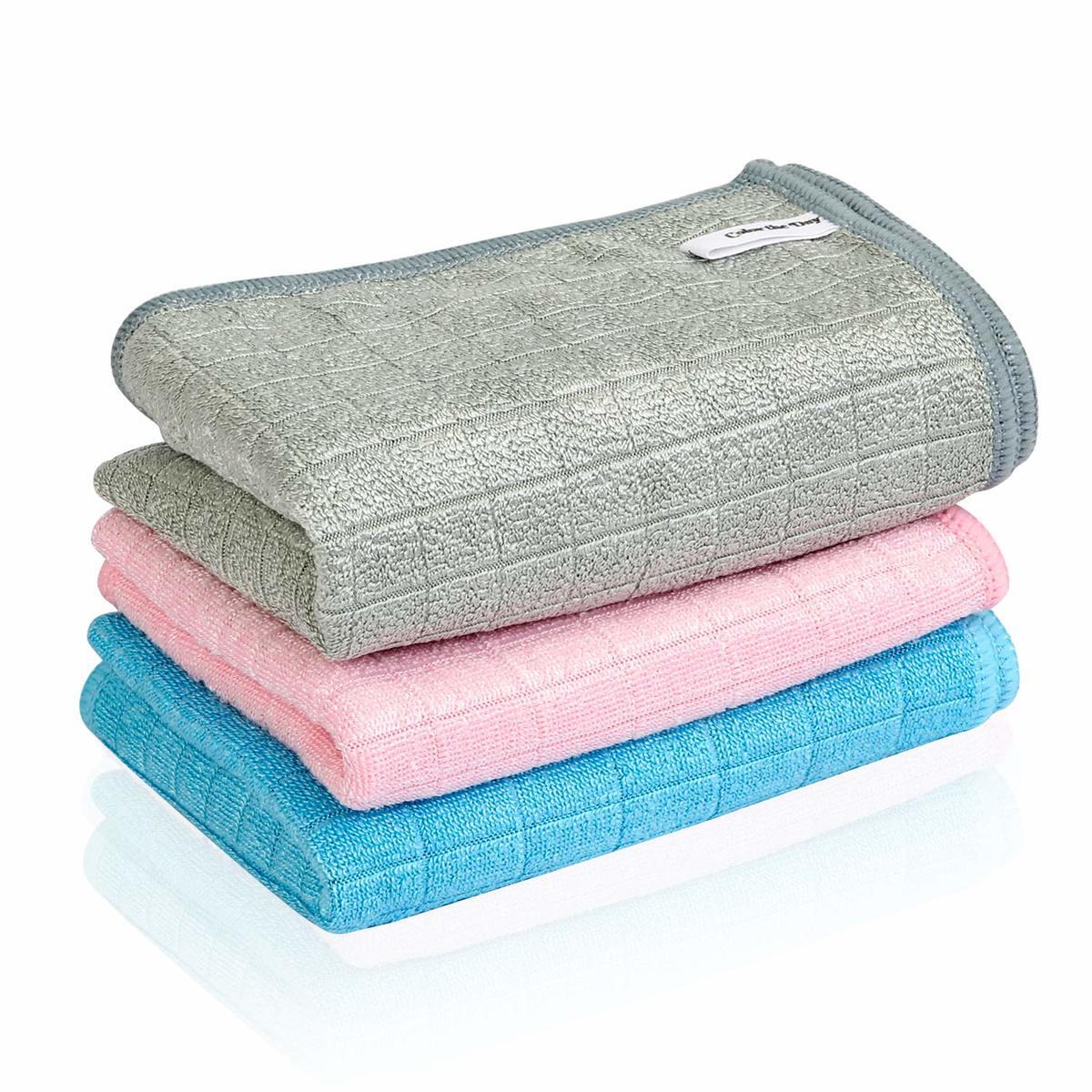 ふきん ぞうきん マイクロファイバークロス 強力吸水 速乾 40×28cm 3枚入り ガラス 鏡 キッチン 食器 ..