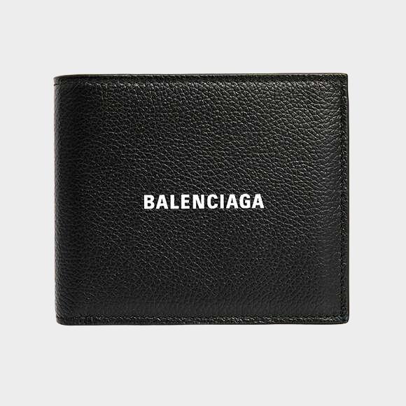 バレンシアガ 財布（メンズ） バレンシアガ BALENCIAGA 財布 メンズ 二つ折り財布（小銭入れ付き） ブラック CASH SQUARE FOLDED COIN WALLET [キャッシュ] 594315 1IZI3 1090 BLACK/L WHITE