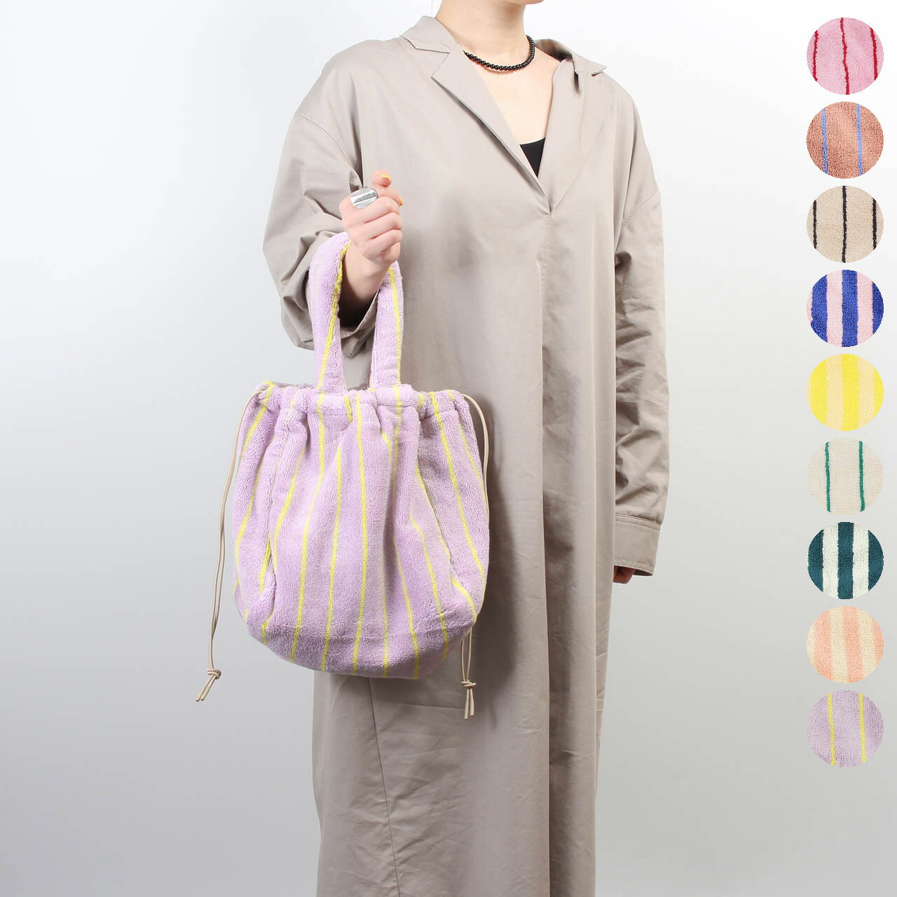 Rakuten - 【ポイント3倍】ボングスタ BONGUSTA バッグ ハンドバッグ NARAM HANDBAG SMALL [ナラム ボーダーハンドバッグ ストライプ柄] レディース BON97 100% ORGANIC COTTON