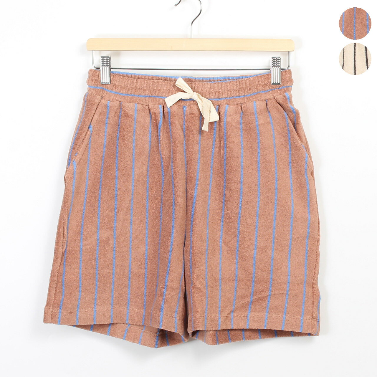 Rakuten - 【ポイント3倍】ボングスタ BONGUSTA ショートパンツ NARAM SHORTS [ナラム ボーダーショーツ ストライプ柄] レディース メンズ BON69 100% ORGANIC COTTON