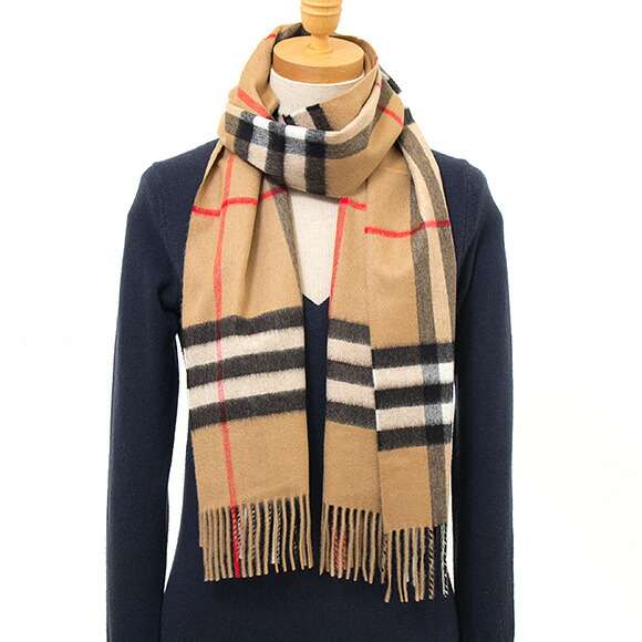 バーバリー BURBERRY カシミアマフラー （カシミヤ） アーカイブベージュ GIANT CHK SFA クラシック チェック カシミアスカーフ 80568501 CSSC:130655 A7026 ARCHIVE BEIGE【英国】【2023AW】