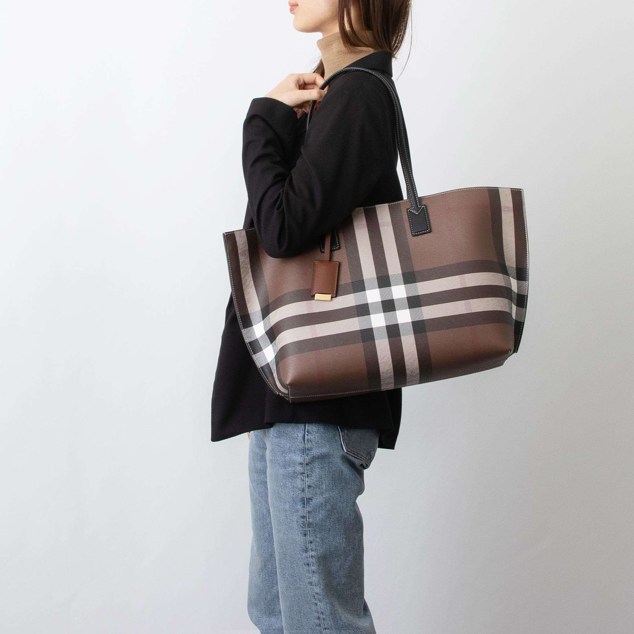 バーバリー BURBERRY バッグ レディース トートバッグ MD SOFT TB TOTE [チェック＆レザー ミディアム トート] 80696591 GC9:143118【A4】【英国】